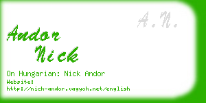 andor nick business card